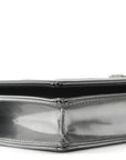 Metallic Patent Micro-Cannage D1ORama Wallet on Chain Pouch Silver