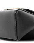 Coated Canvas Calfskin Vintage Check Medium Note Crossbody Bag Black
