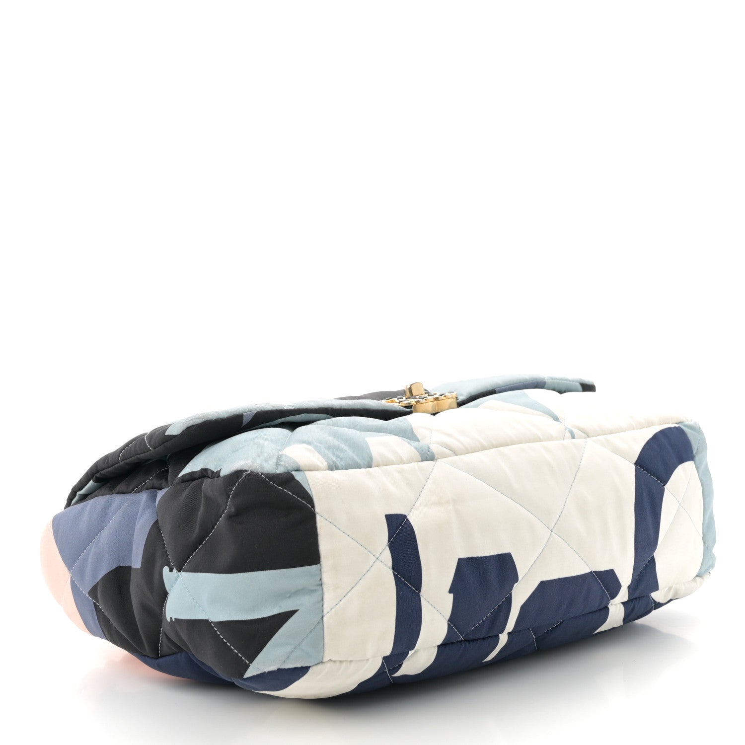 Silk Maxi Scarf CHNL 19 Flap Black Blue White