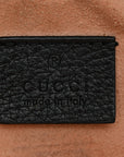Grained Calfskin Web Mini Ophidia Round Shoulder Bag Black