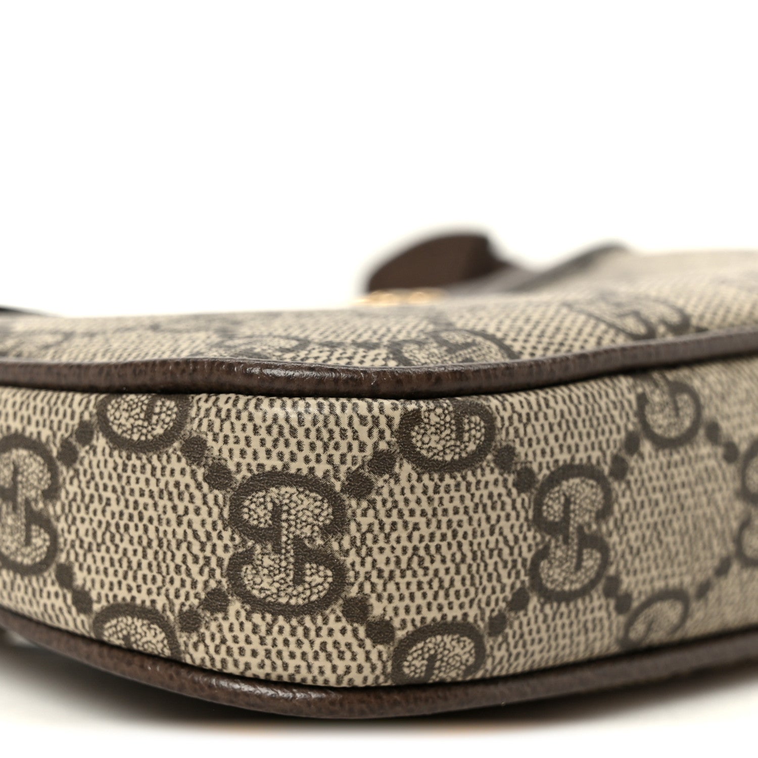 GG Supreme Monogram Textured Dollar Calfskin Mini Ophidia Chain Bag Beige Ebony