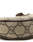 GG Supreme Monogram Textured Dollar Calfskin Mini Ophidia Chain Bag Beige Ebony