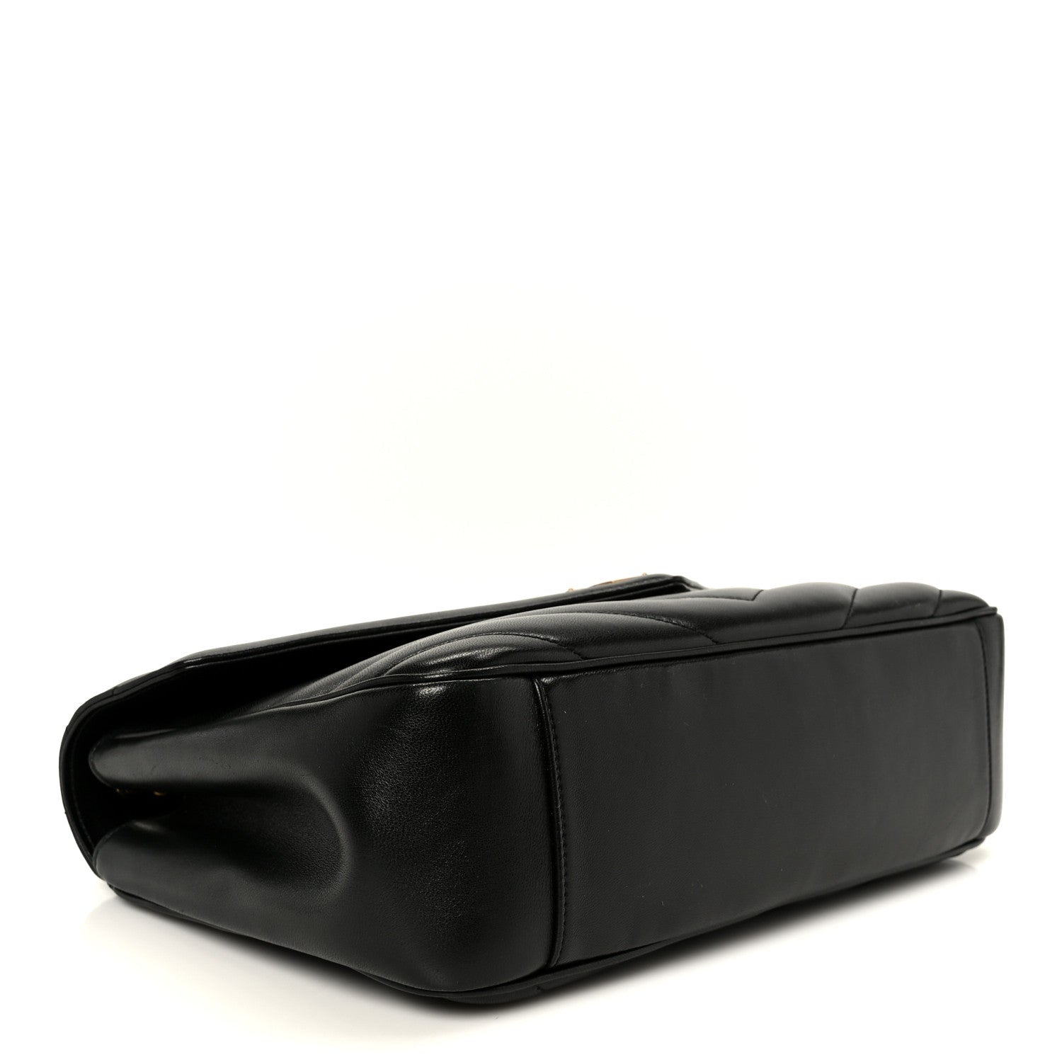 Lambskin Chevron Quilted Large Loulou Black