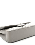 Lambskin Quilted Medium Double Flap Grey