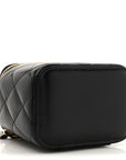 Calfskin Quilted Mini Perfect Fit Vanity Case With Chain Black