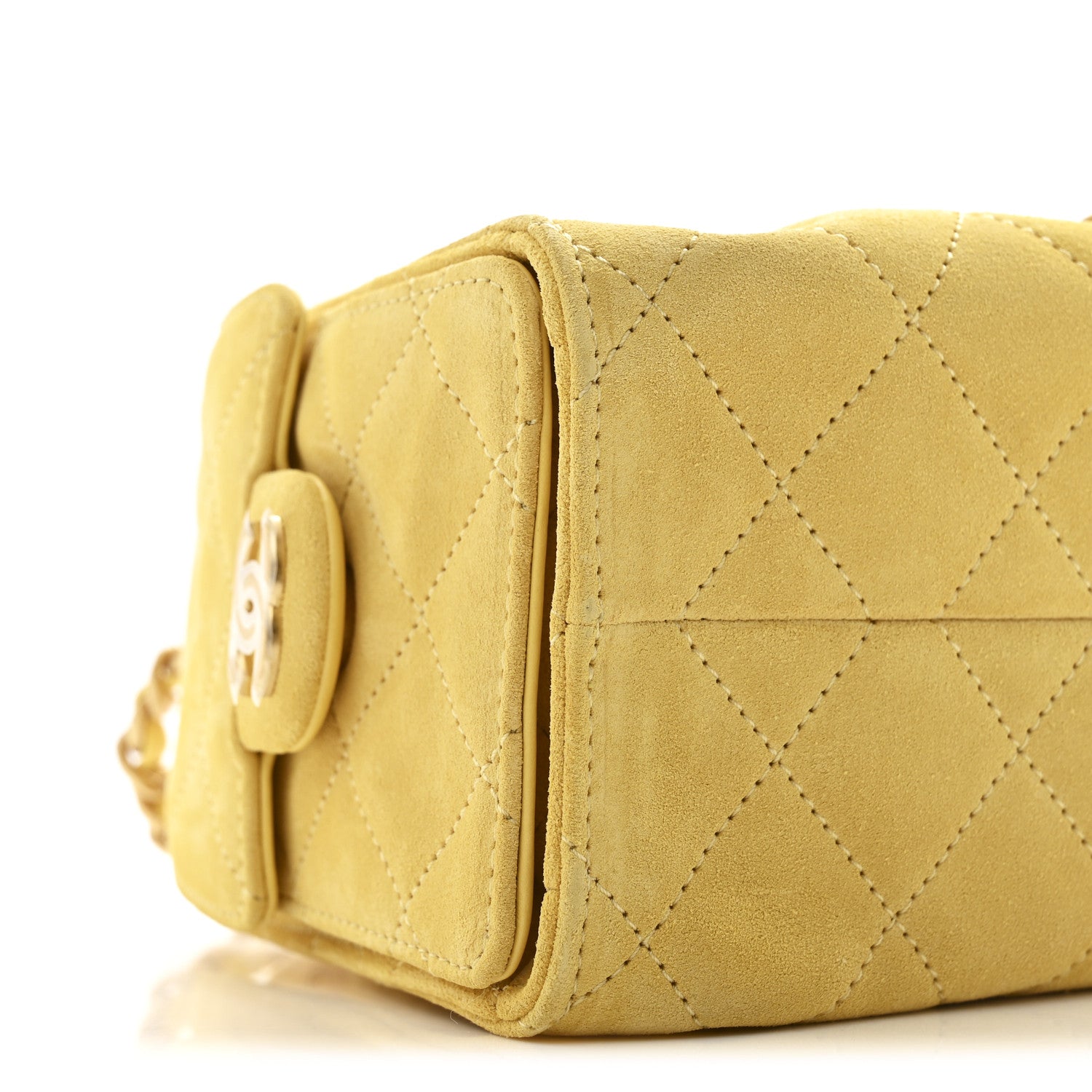 Suede Quilted Mini CHNL 25 Handbag Yellow