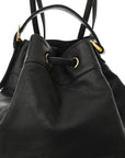 Caviar Quilted Drawstring Backpack Black