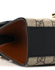 GG Supreme Monogram Calfskin Small Padlock Shoulder Bag Beige Black Cuir