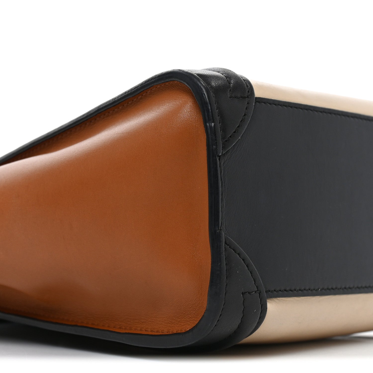 Smooth Calfskin Nano Tri-Color Luggage White