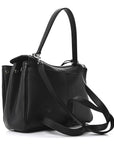 Grained Calfskin Small Rodeo Top Handle Handbag Black