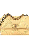 Calfskin Crochet Medium CHNL 19 Flap Yellow