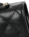 Caviar Quilted Business Affinity Clutch With Chain Black