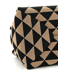 Jacquard Triangolo Symbole Embroidered Small Shoulder Bag Black Corda
