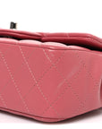 Lambskin Quilted Mini Rectangular Flap Pink