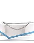 Metallic Mirror Fabric Emmie Clutch Bag Silver