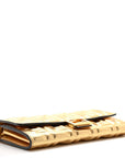 Vitello Catalan Mirror FF 1974 Embossed Continental Wallet on Chain Gold