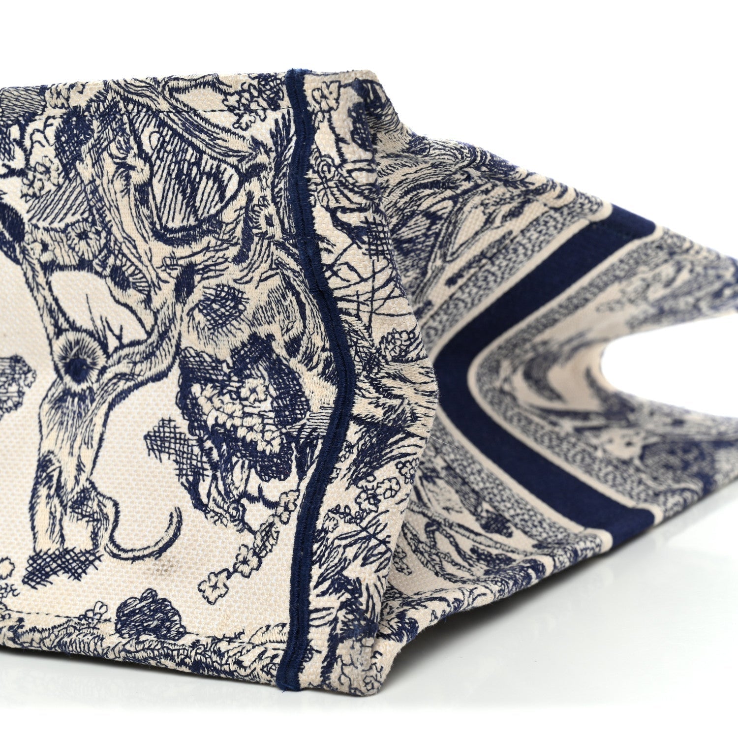Canvas Embroidered Large D1ORiviera Toile De Jouy Book Tote Blue
