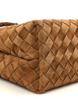 Suede Intrecciato Small Andiamo Shoulder Bag Amber