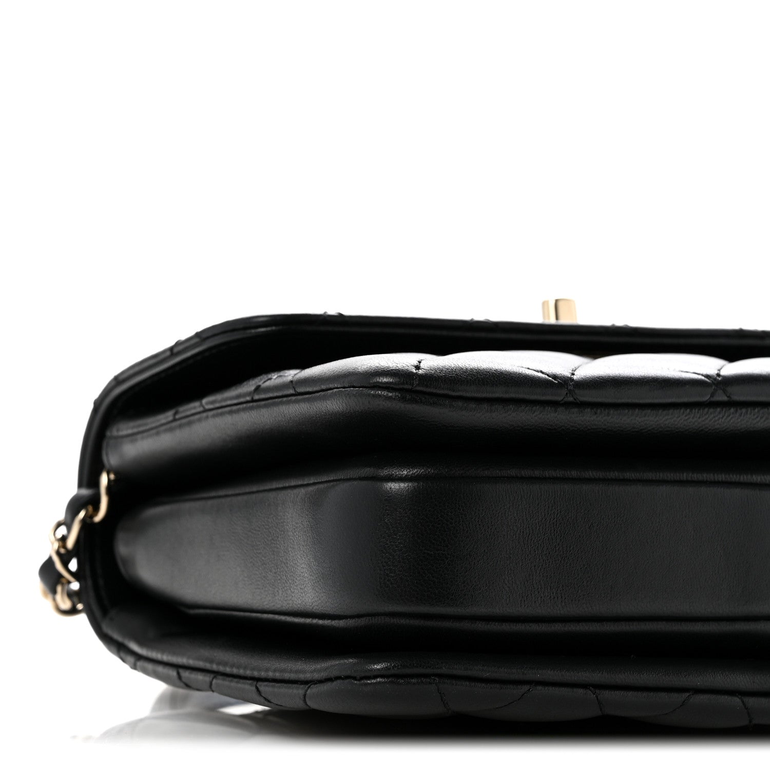 Lambskin Quilted Small Trendy CC Dual Handle Flap Bag Black