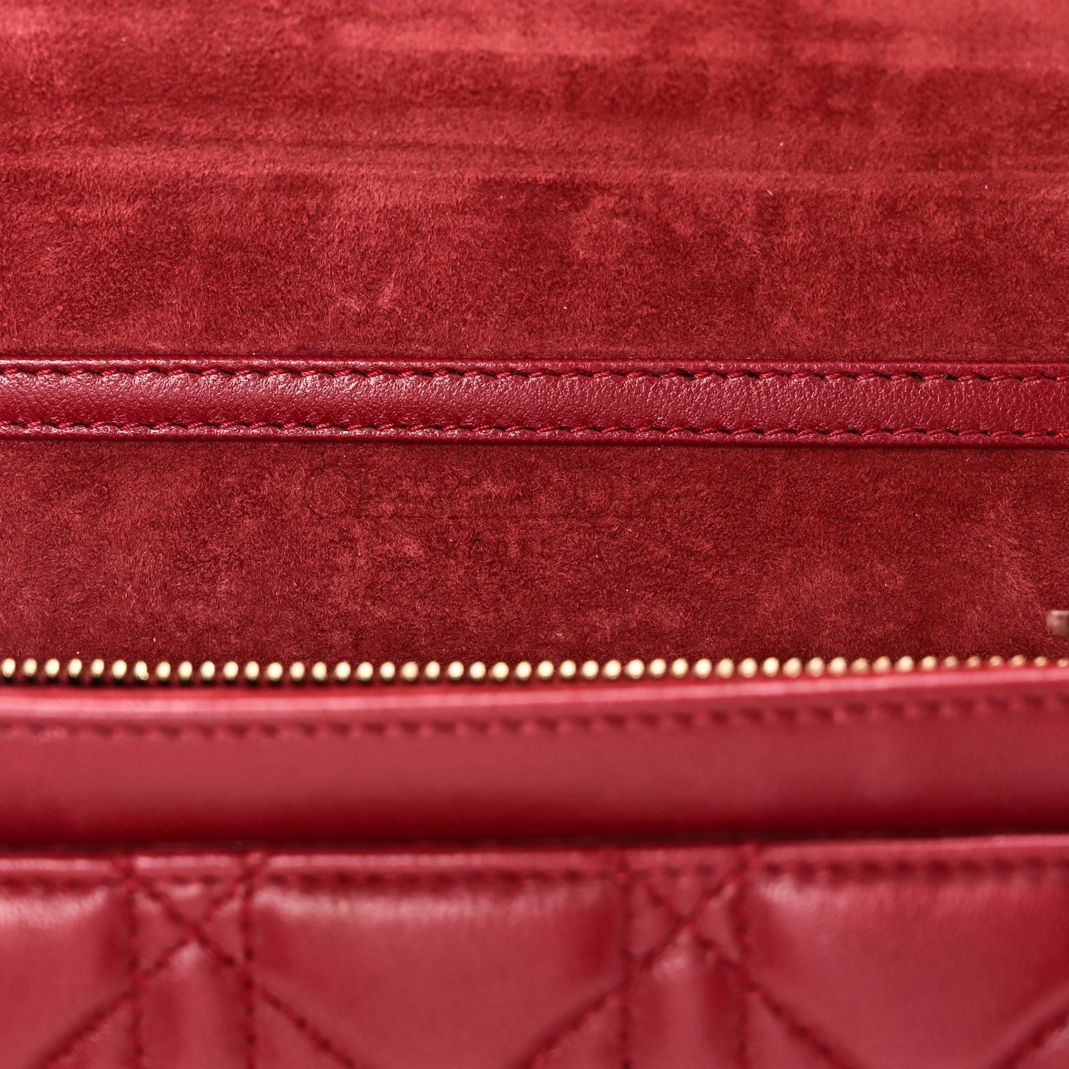 Lambskin Cannage D1ORaddict Wallet On Chain Clutch Fuchsia