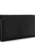 Grain Calfskin Continental Wallet Black