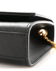 Calfskin Crocodile Embossed Small Classic Monogram Kate Tassel Satchel Black