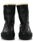 Calfskin Shearling Womens Journey Ankle Boots 38.5 Black Ecru