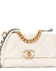 Lambskin Quilted Medium CHNL 19 Flap White