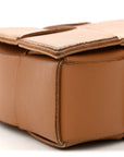 Lambskin Maxi Intrecciato Cassette Crossbody Bag Caramel