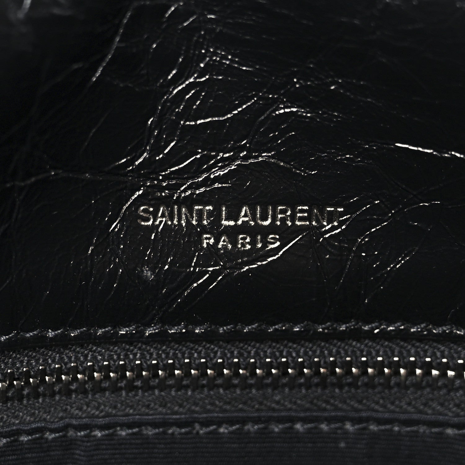 Crinkled Calfskin Matelasse Monogram Large Niki Chain Satchel Black