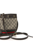 GG Supreme Monogram Web Mini Ophidia Bucket Bag Brown