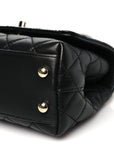 Goatskin Quilted Rainbow Extra Mini Coco Handle Flap Black