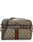 GG Supreme Monogram Web Small Ophidia Shoulder Bag Brown