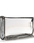 Metallic Mirror Fabric Emmie Clutch Bag Silver
