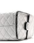 Metallic Caviar Quilted Small CHNL 25 Handbag Anthracite