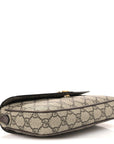 GG Supreme Monogram Textured Dollar Calfskin Web Mini Ophidia Envelope Shoulder Bag Beige Ebony