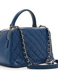 Lambskin Quilted Medium Trendy CC Bowling Bag Blue