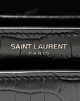 Calfskin Crocodile Embossed Medium Monochrome Monogram Sunset Black