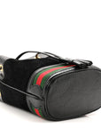Suede Patent Web Mini Ophidia Bucket Bag Black