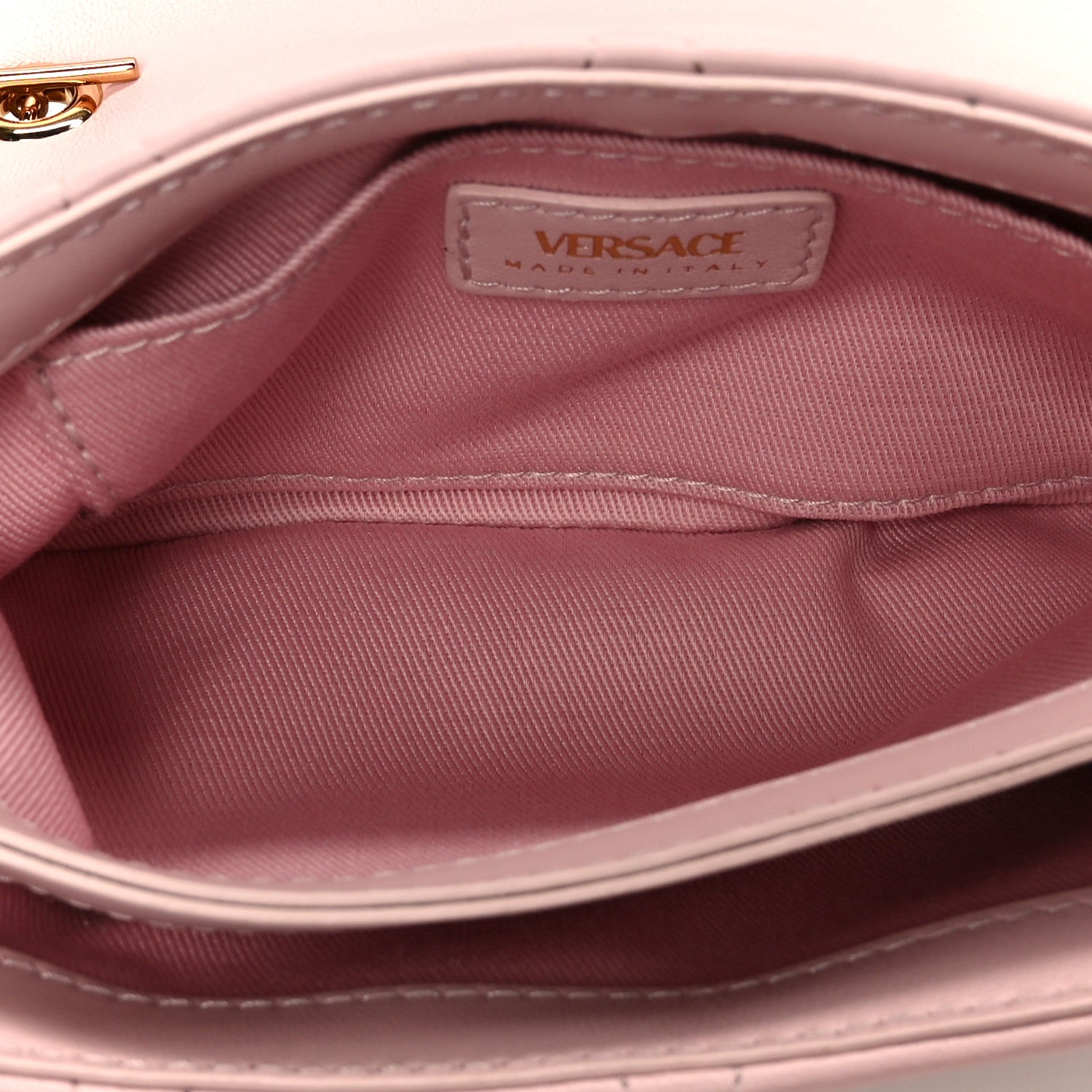 Lambskin Quilted Mini Kleio Crossbody Bag Light Pink