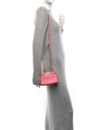 Shiny Nappa Micro Peekaboo Iconic Satchel  Rosa Fluo