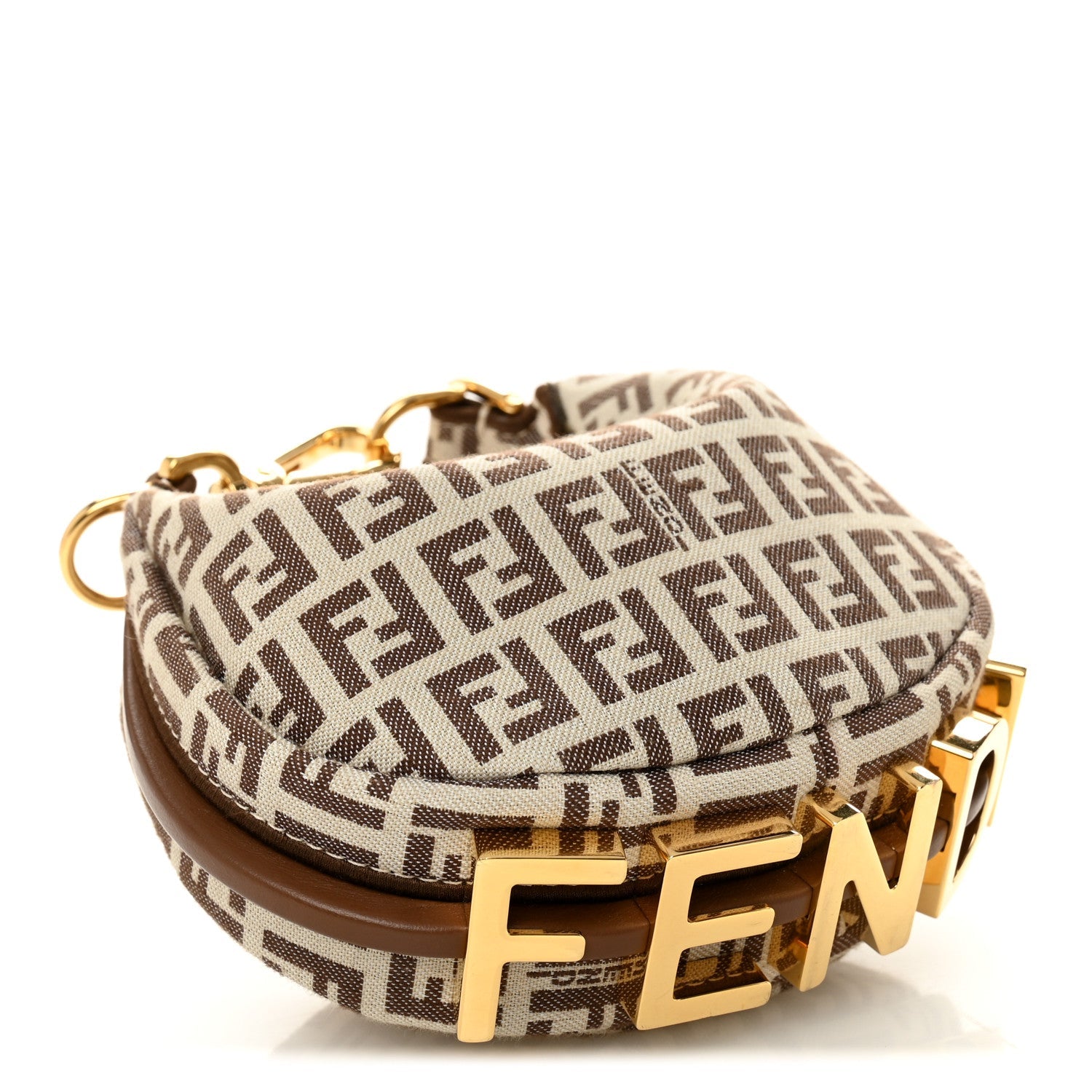 Fabric Jacquard FF 1974 Nano FNDIgraphy Hobo Charm Beige
