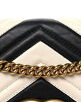 Calfskin Matelasse Medium GG Marmont Shoulder Bag Black White