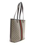 GG Supreme Monogram Medium Ophidia Tote Bag Brown