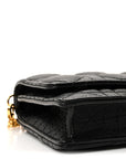 Supple Calfskin Caro Pouch with Chain Black