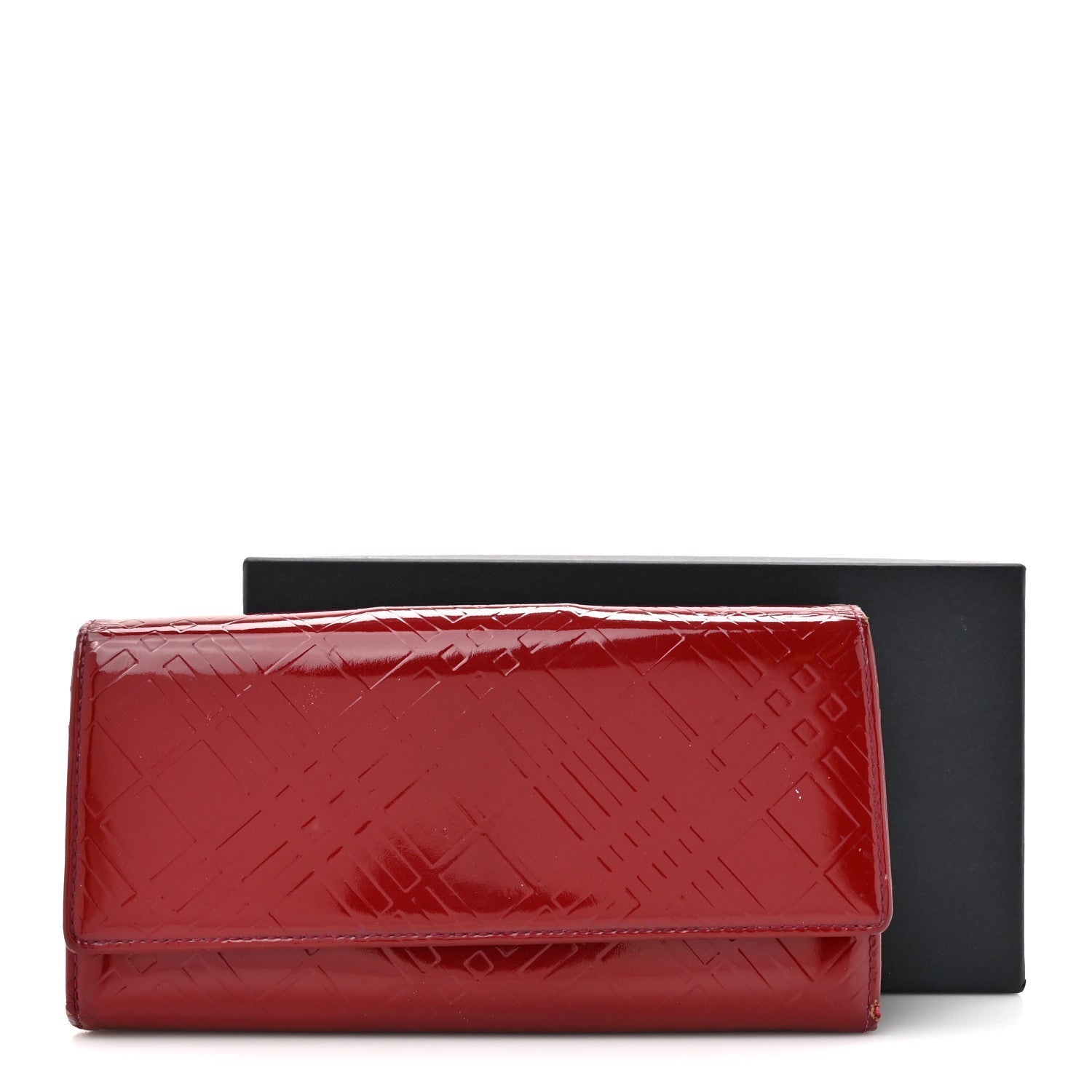Patent Calfskin Wallet Red