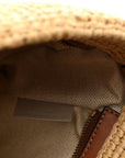 Calfskin Raffia Paulas Ibiza Pochette Bag Natural Tan