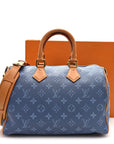 Calfskin Monogram Speedy P9 Bandouliere 30 Silk Blue