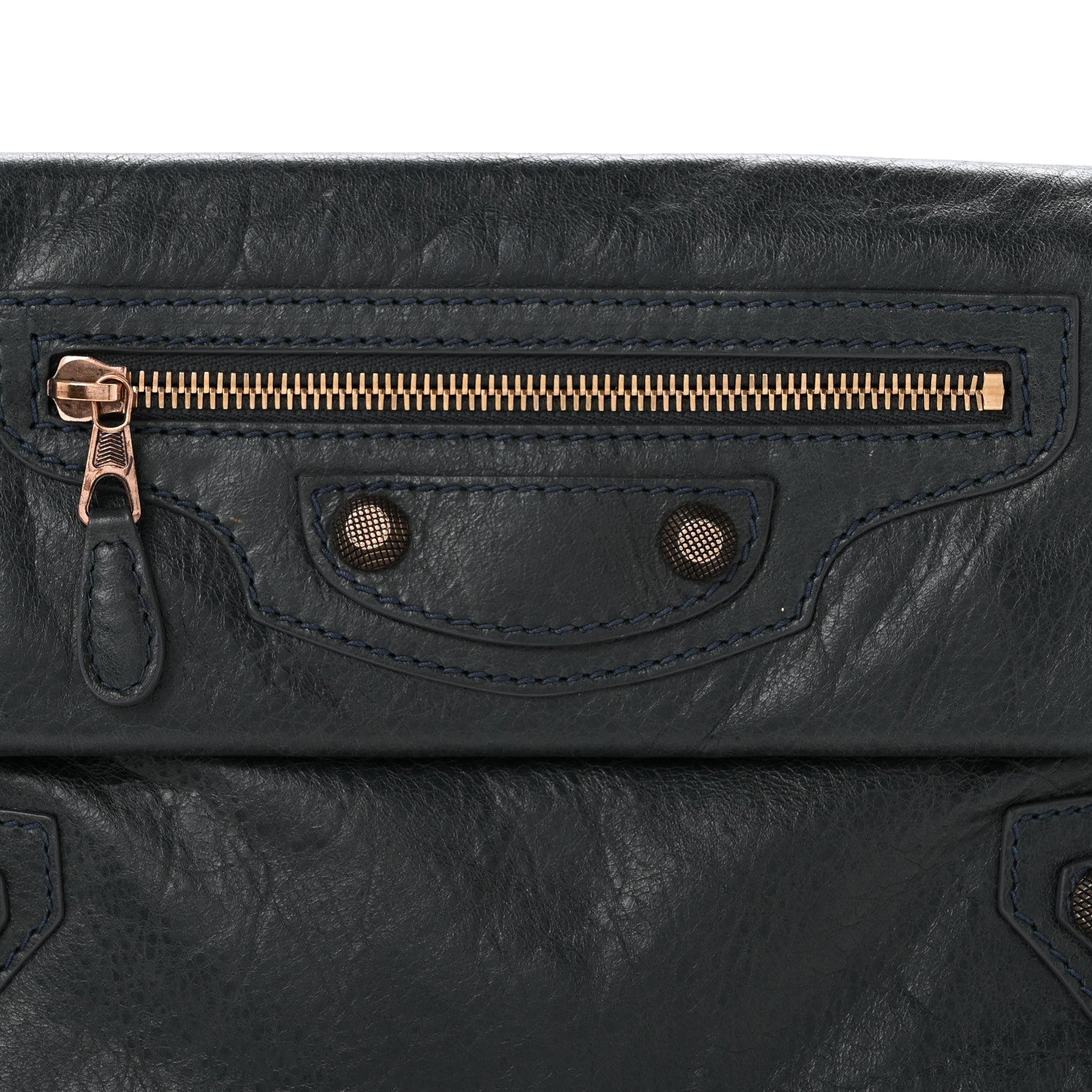 Agneau Giant 12 Rose Gold Hardware Envelope Clutch Anthracite