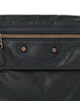 Agneau Giant 12 Rose Gold Hardware Envelope Clutch Anthracite